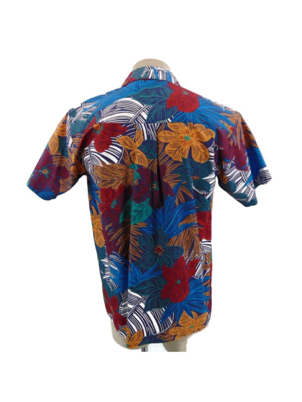 Occhi Mare Vintage 80s Hawaiian Shirt L Cotton Bold Floral Multi Color All Over - Picture 2 of 9